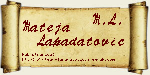 Mateja Lapadatović vizit kartica